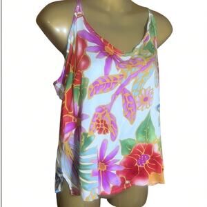 Cynthia Rowley Multicolor Floral Spagetti Strap Top NWT Size XL